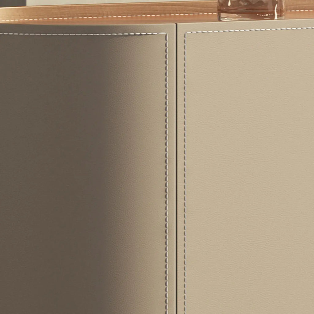 Meuble d'appoint moderne en pierre beige avec 4 pieds droits