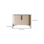 Meuble d'appoint moderne en pierre beige avec 4 pieds droits