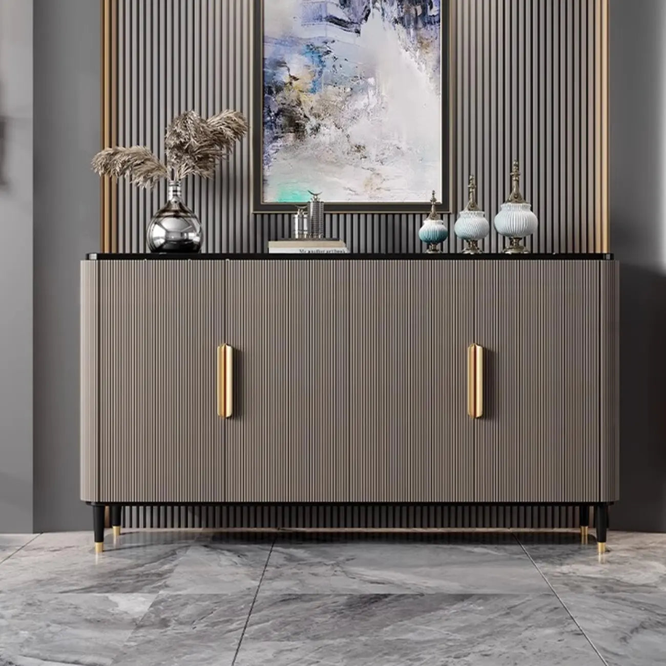 Meuble d'appoint glamour en bois de 35,5 cm pour la décoration du salon
