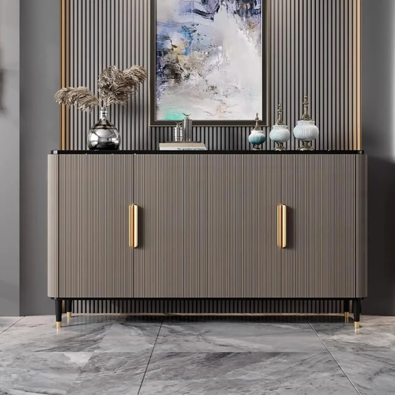 Meuble d'appoint glamour en bois de 35,5 cm pour la décoration du salon