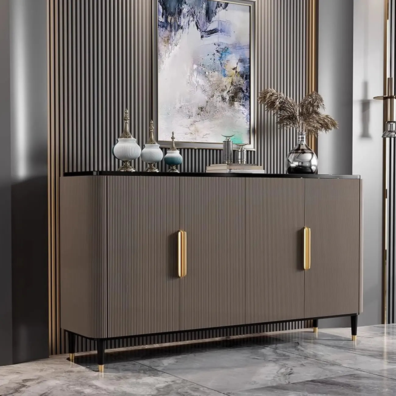 Meuble d'appoint glamour en bois de 35,5 cm pour la décoration du salon