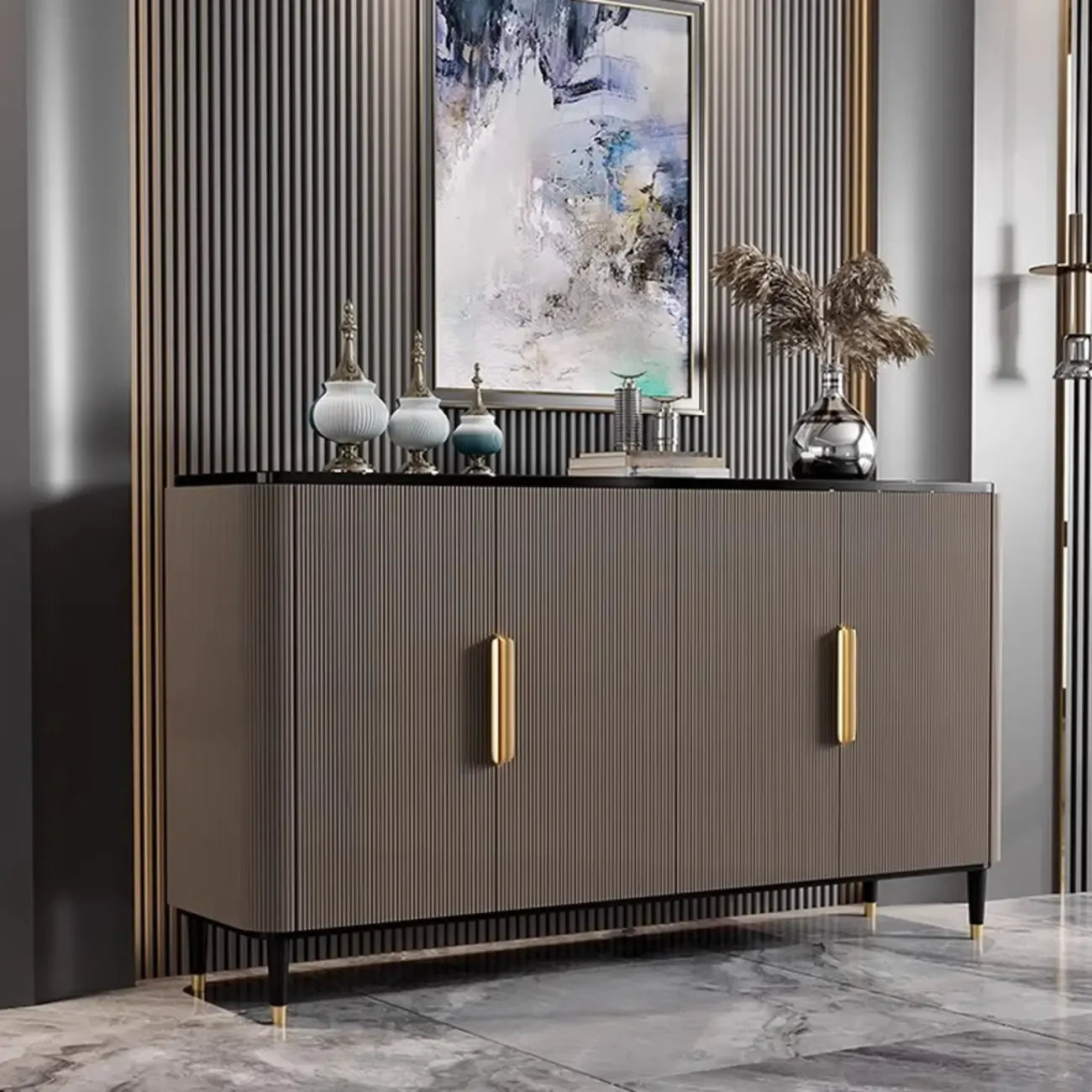 Meuble d'appoint glamour en bois de 35,5 cm pour la décoration du salon