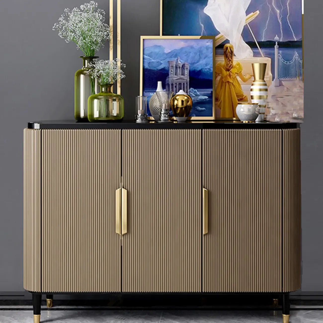 Meuble d'appoint glamour en bois de 35,5 cm pour la décoration du salon