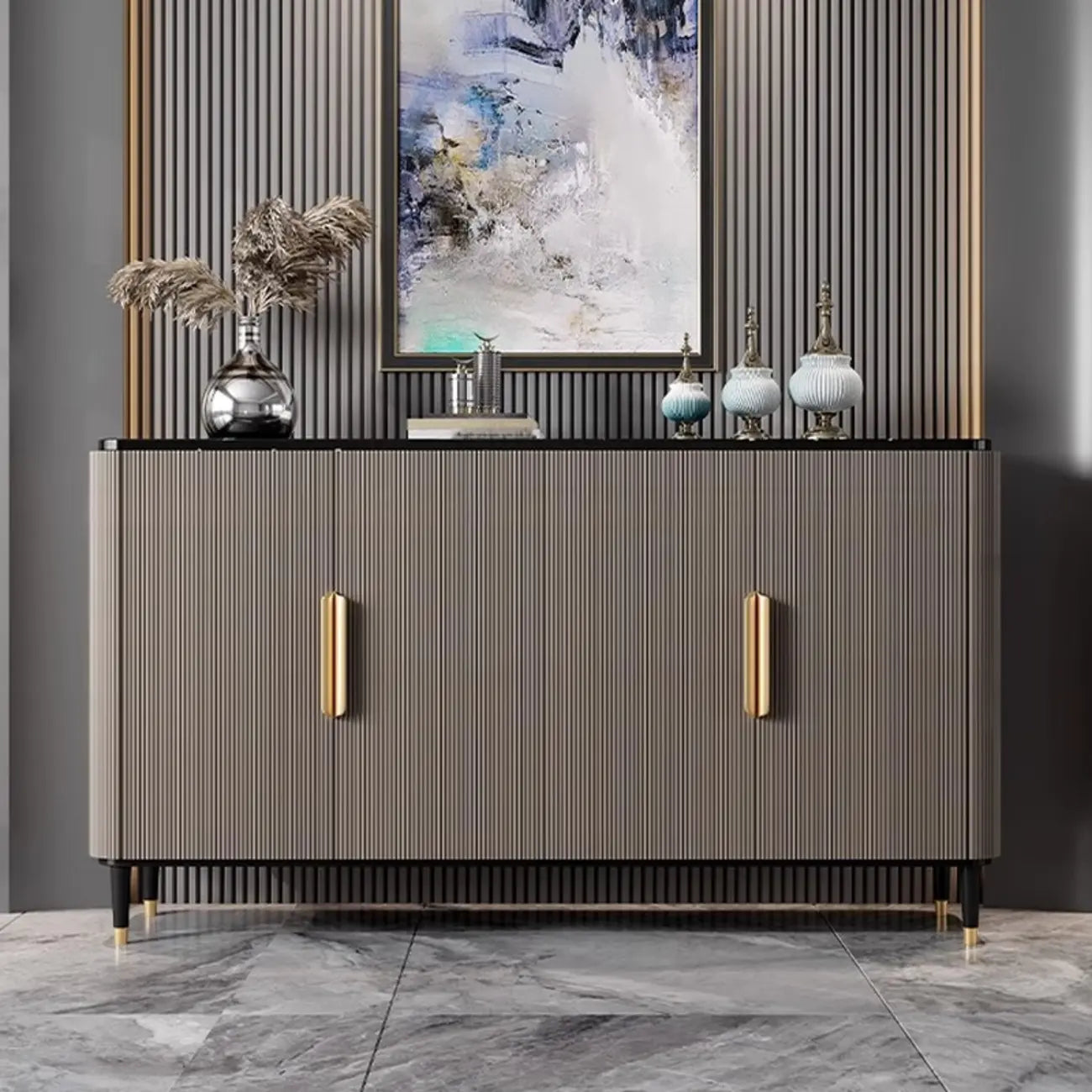 Meuble d'appoint glamour en bois de 35,5 cm pour la décoration du salon