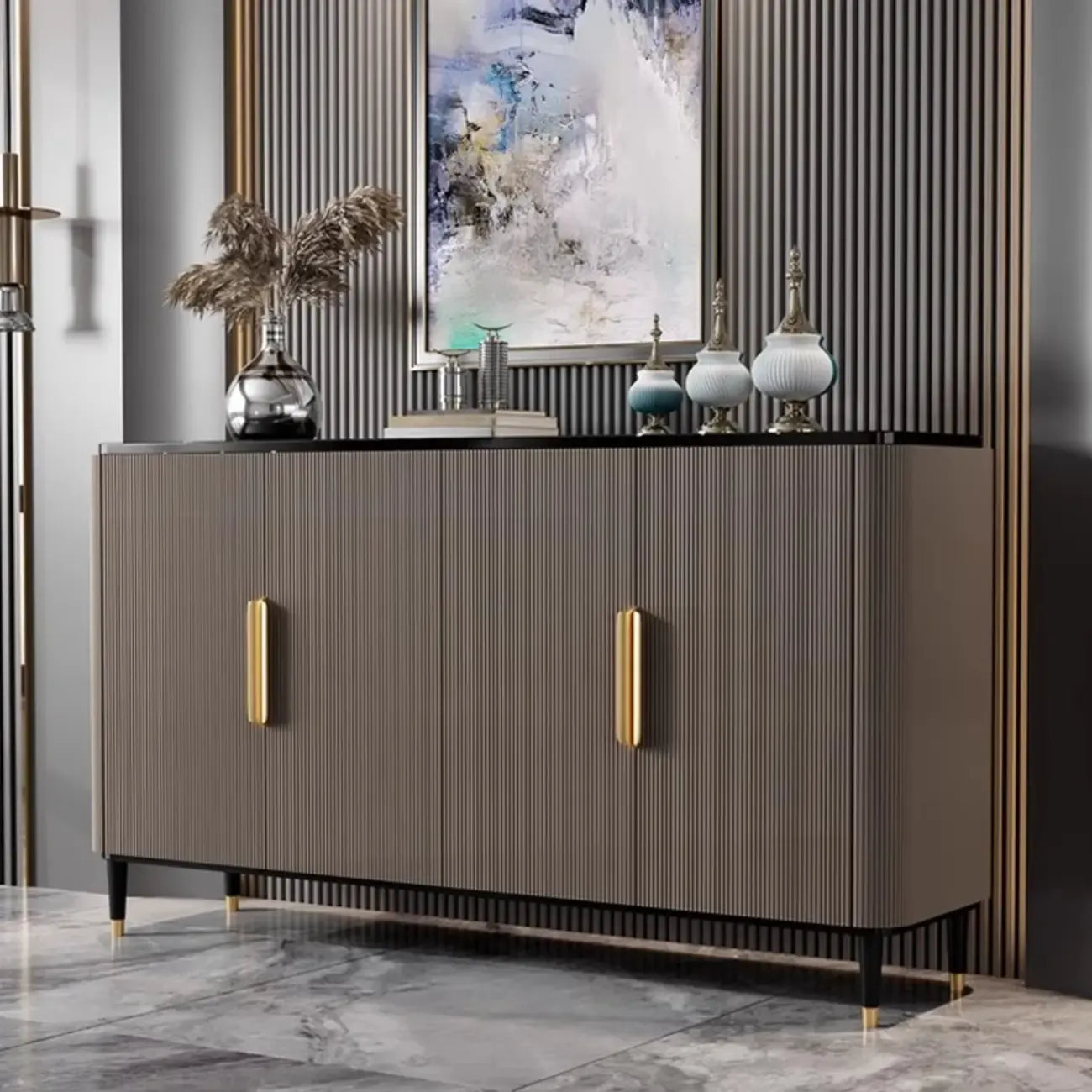Meuble d'appoint glamour en bois de 35,5 cm pour la décoration du salon