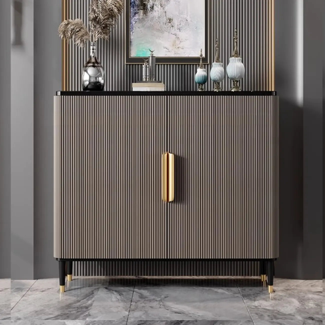 Meuble d'appoint glamour en bois de 35,5 cm pour la décoration du salon