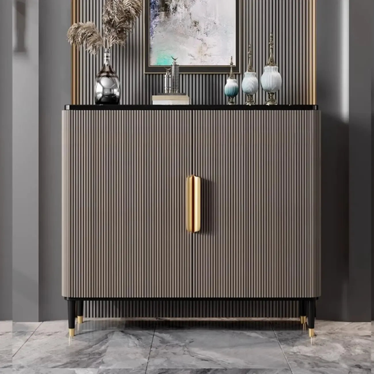 Meuble d'appoint glamour en bois de 35,5 cm pour la décoration du salon