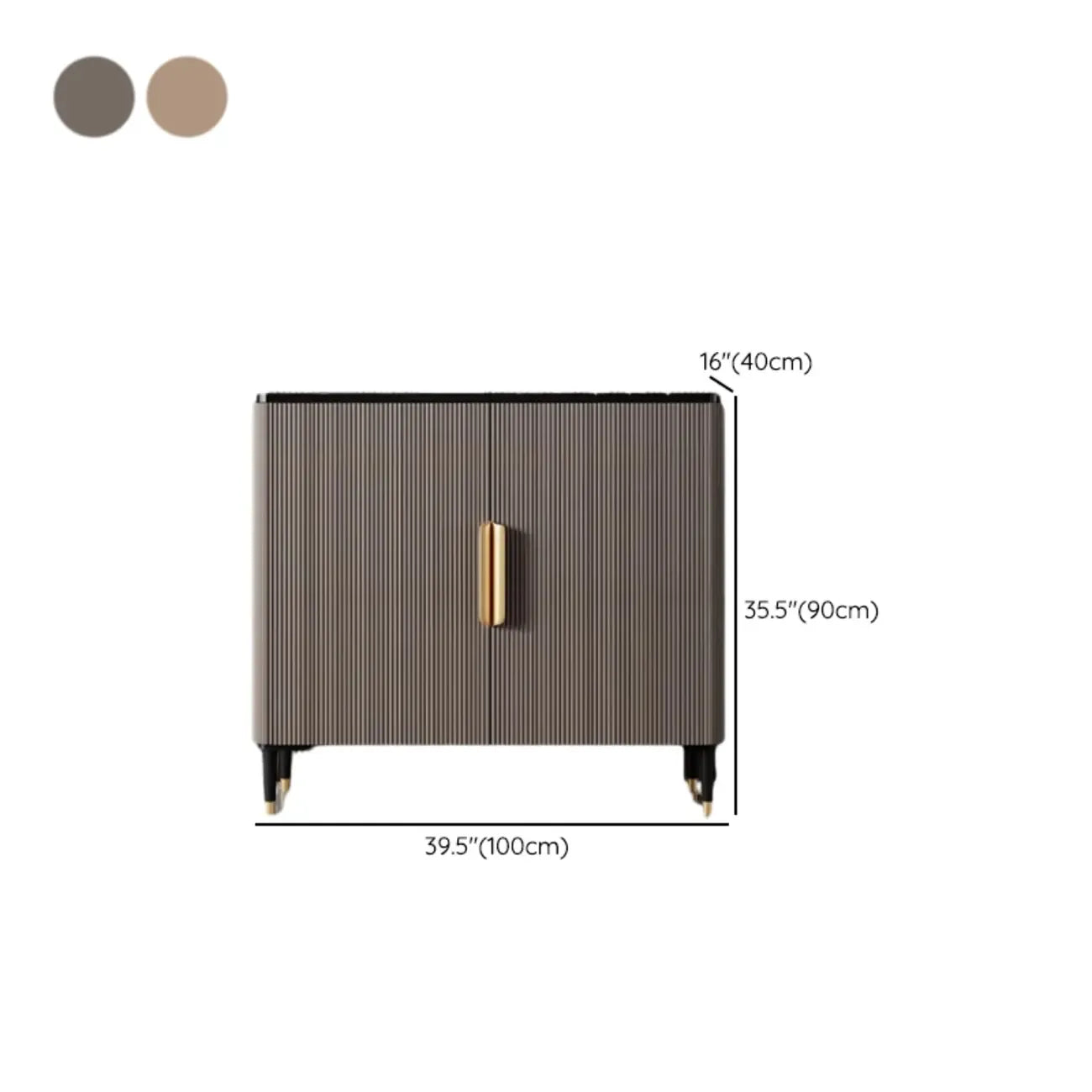 Meuble d'appoint glamour en bois de 35,5 cm pour la décoration du salon