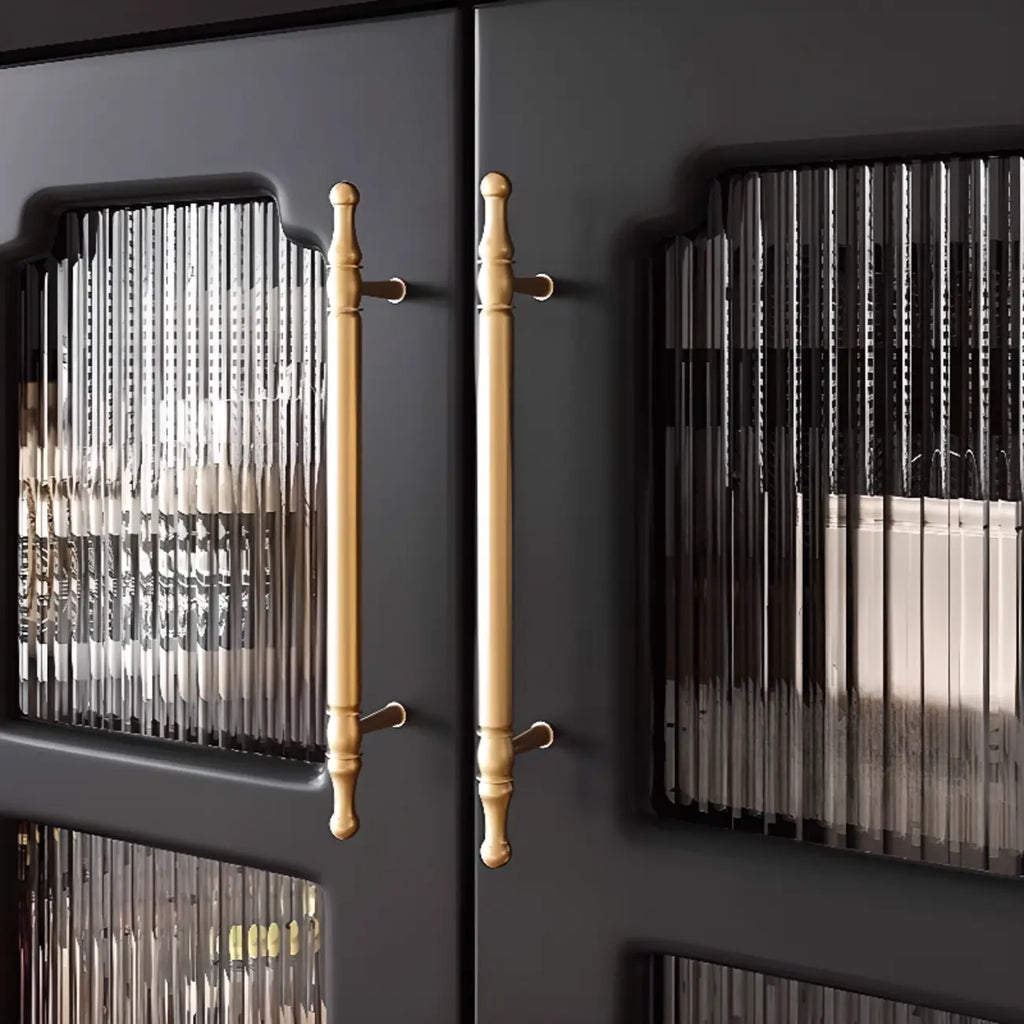 Meuble d'appoint noir moderne pour salon avec porte vitrée