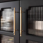 Meuble d'appoint noir moderne pour salon avec porte vitrée