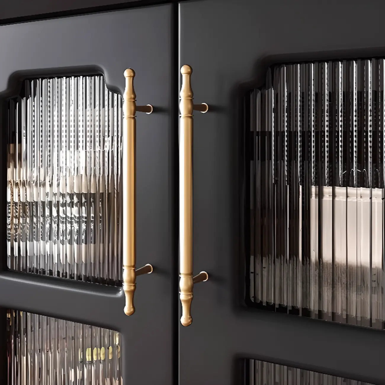 Meuble d'appoint noir moderne pour salon avec porte vitrée