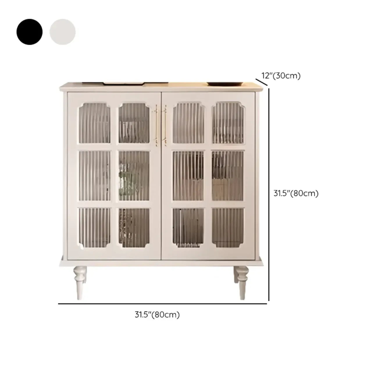 Meuble d'appoint noir moderne pour salon avec porte vitrée