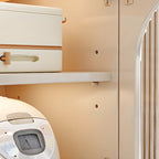 Meuble d'appoint blanc moderne avec tiroirs et portes vitrées