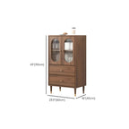 Meuble de salon rétro en bois avec porte vitrée et tiroirs