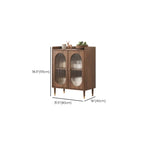 Meuble de salon rétro en bois avec porte vitrée et tiroirs