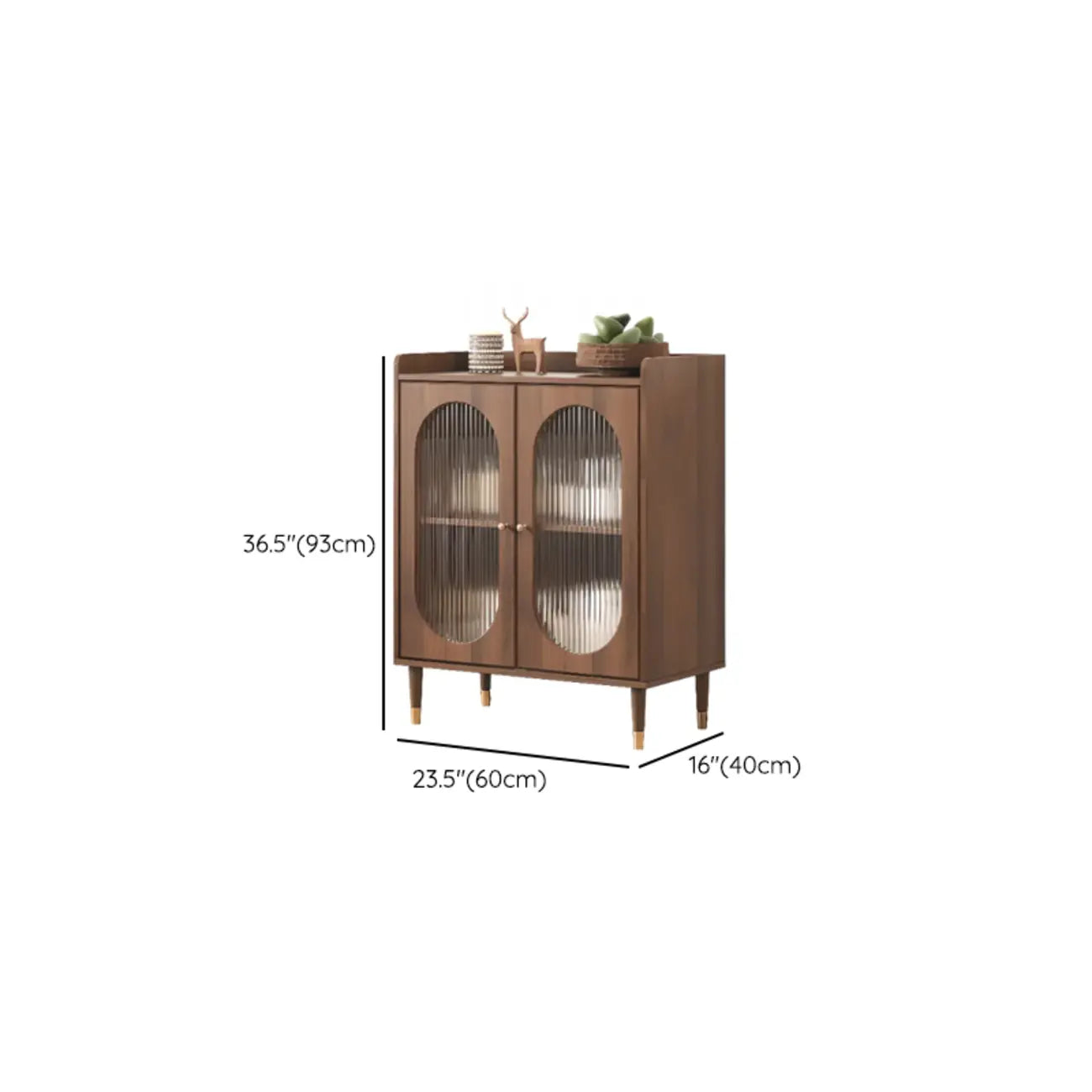 Meuble de salon rétro en bois avec porte vitrée et tiroirs