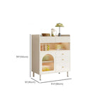 Meuble d'appoint blanc moderne avec tiroirs et portes vitrées