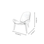 Fauteuil d'appoint scandinave en cuir et lin avec structure en bois