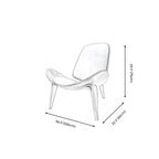 Fauteuil d'appoint scandinave en cuir et lin avec structure en bois