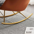 Fauteuil à bascule rembourré à motif pied-de-poule avec accoudoirs droits