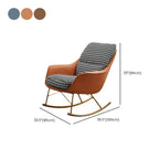 Fauteuil à bascule rembourré à motif pied-de-poule avec accoudoirs droits