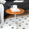 Table d'appoint ronde en bois pour salon avec 3 pieds en métal