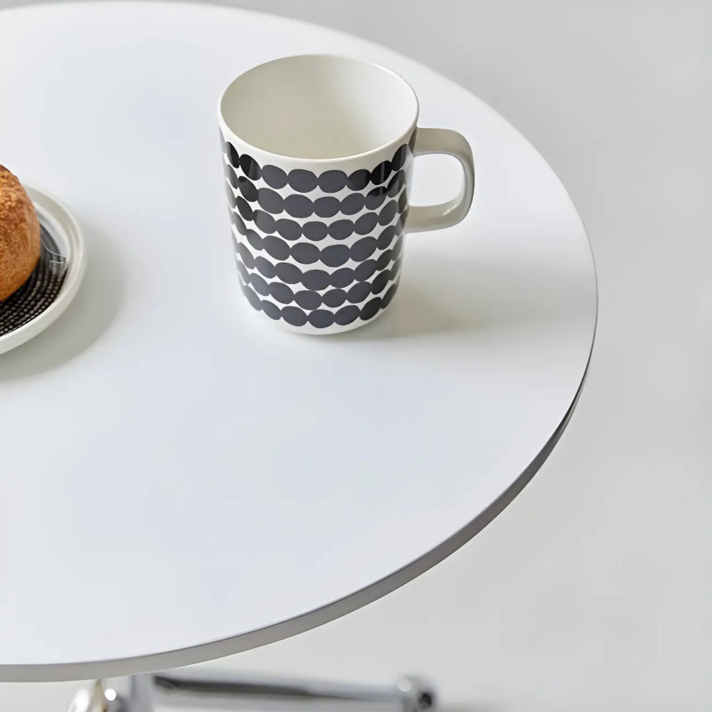 Table d'appoint ronde en bois pour salon avec 3 pieds en métal