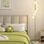 Lampadaire minimaliste à 6 lumières avec abat-jour en verre globe ajustable