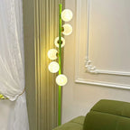 Lampadaire minimaliste à 6 lumières avec abat-jour en verre globe ajustable