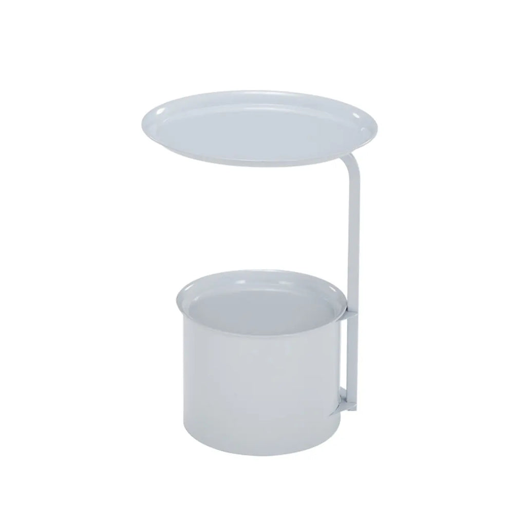 Table d'appoint ronde glamour en marbre avec rangement cylindrique en métal doré