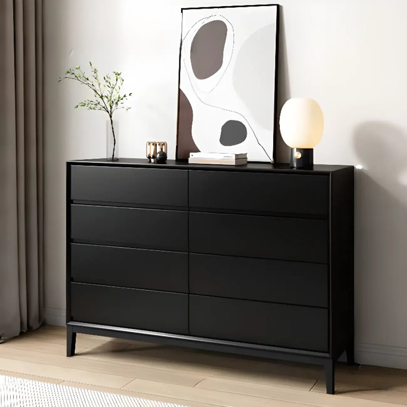 Commode double horizontale moderne en bois massif