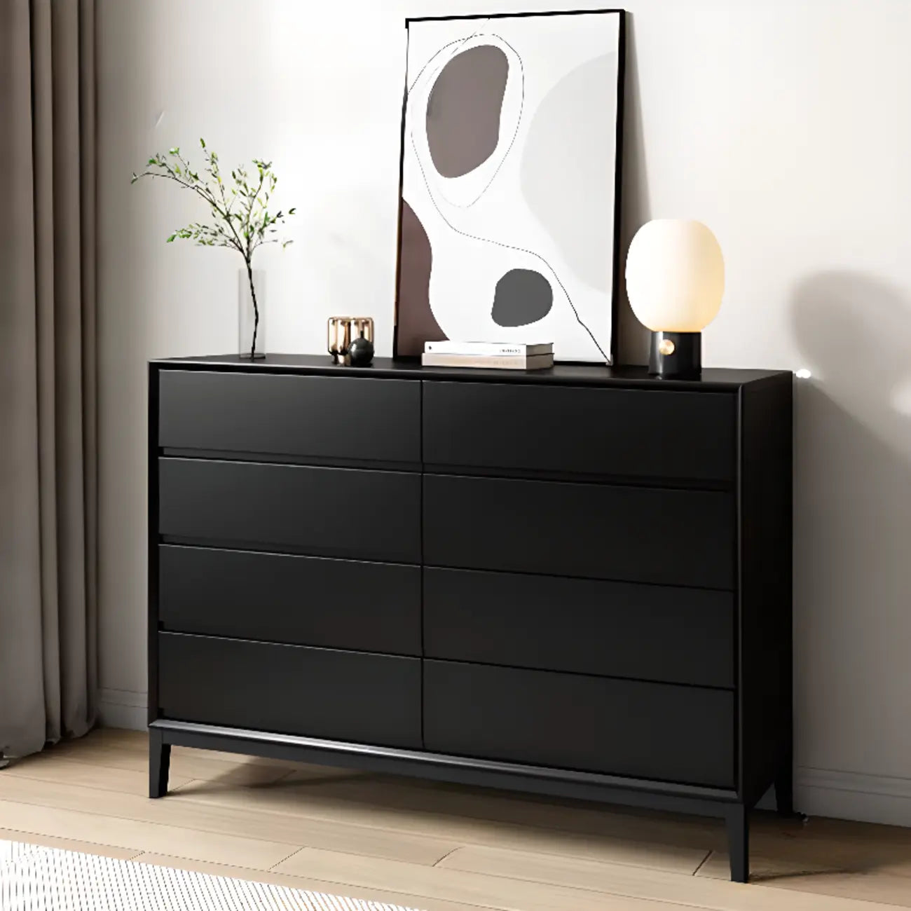 Commode double horizontale moderne en bois massif