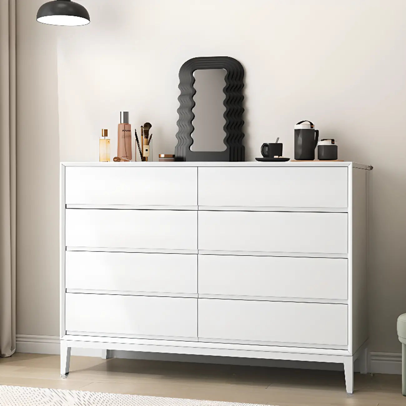 Commode double horizontale moderne en bois massif