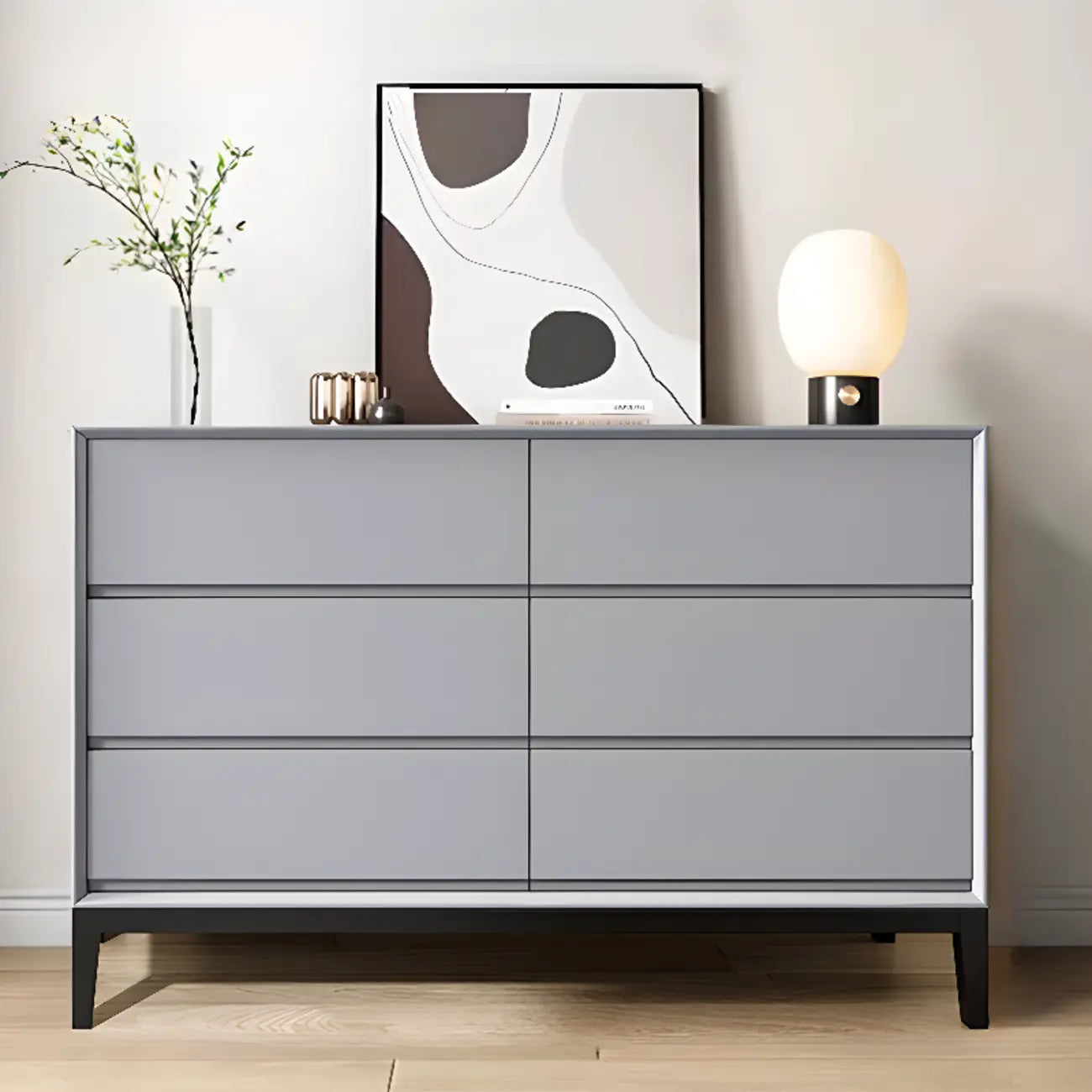 Commode double horizontale moderne en bois massif