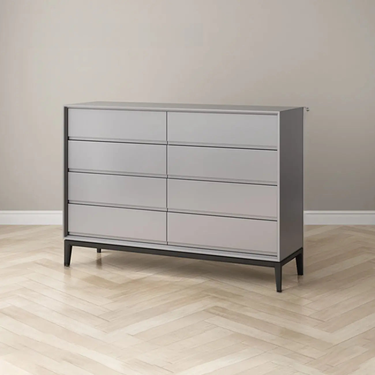 Commode double horizontale moderne en bois massif
