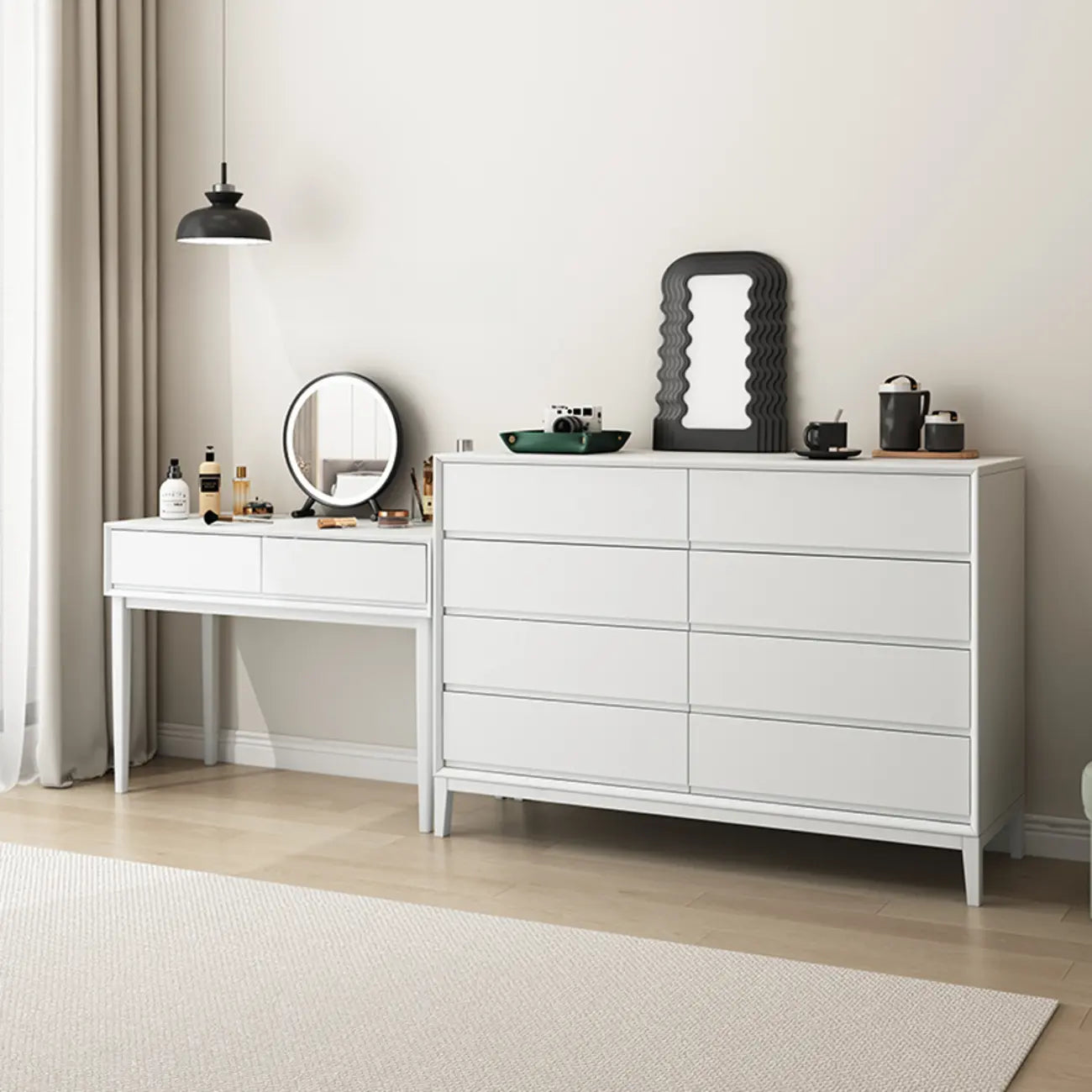 Commode double horizontale moderne en bois massif
