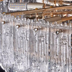 Lustre moderne de luxe en cristal à plusieurs niveaux, réglable