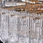 Lustre moderne de luxe en cristal à plusieurs niveaux, réglable