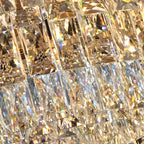 Lustre moderne de luxe en cristal à plusieurs niveaux, réglable