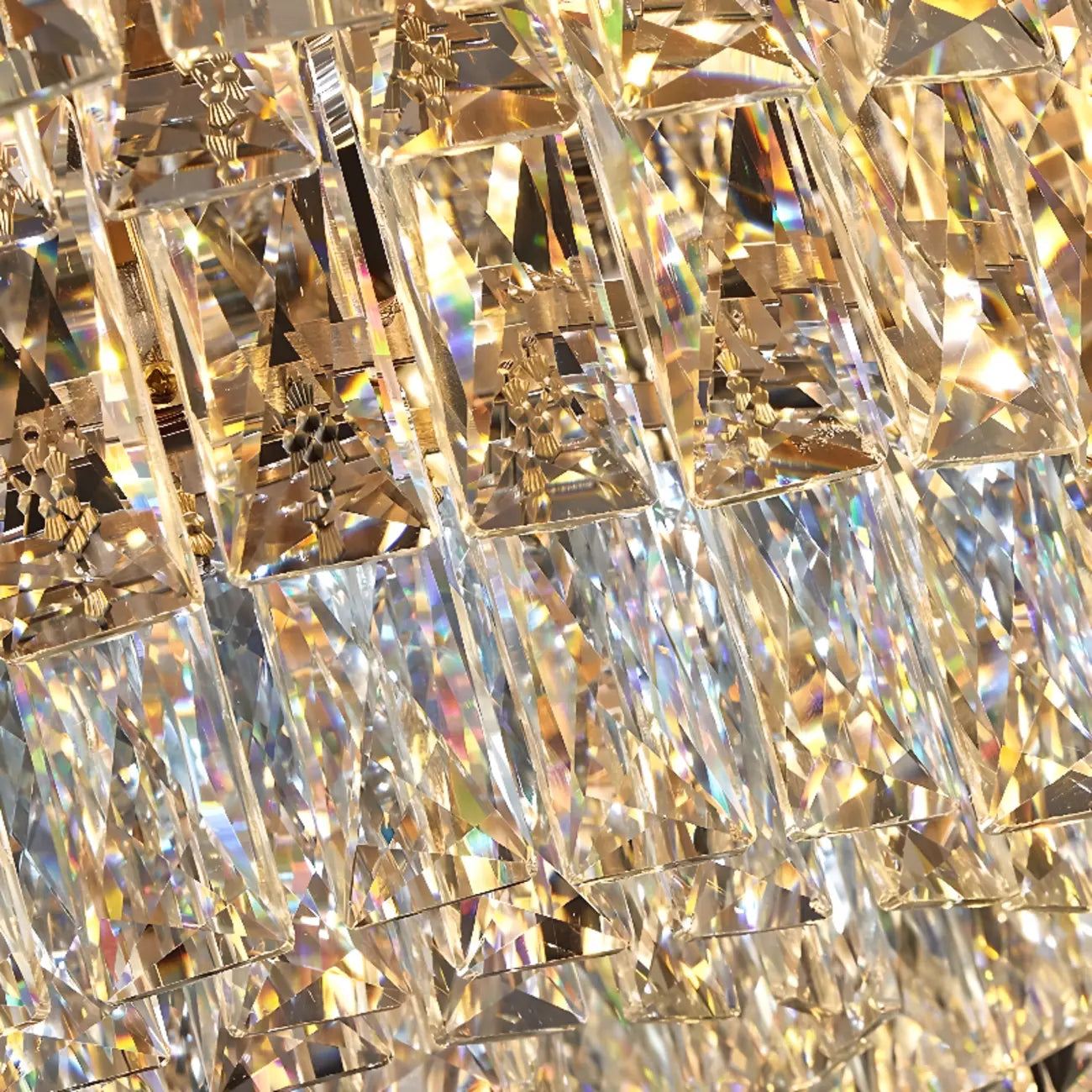 Lustre moderne de luxe en cristal à plusieurs niveaux, réglable