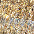 Lustre moderne de luxe en cristal à plusieurs niveaux, réglable