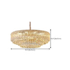 Lustre moderne de luxe en cristal à plusieurs niveaux, réglable