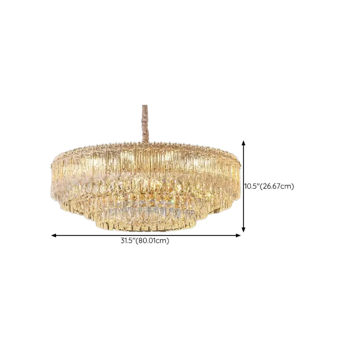 Lustre moderne de luxe en cristal à plusieurs niveaux, réglable