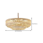 Lustre moderne de luxe en cristal à plusieurs niveaux, réglable