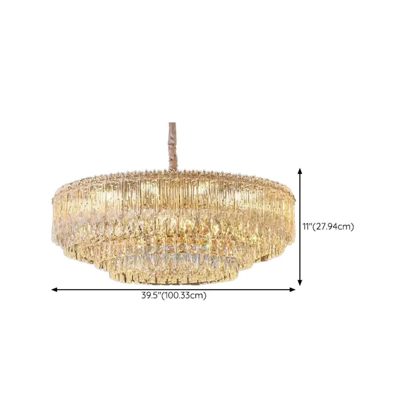 Lustre moderne de luxe en cristal à plusieurs niveaux, réglable