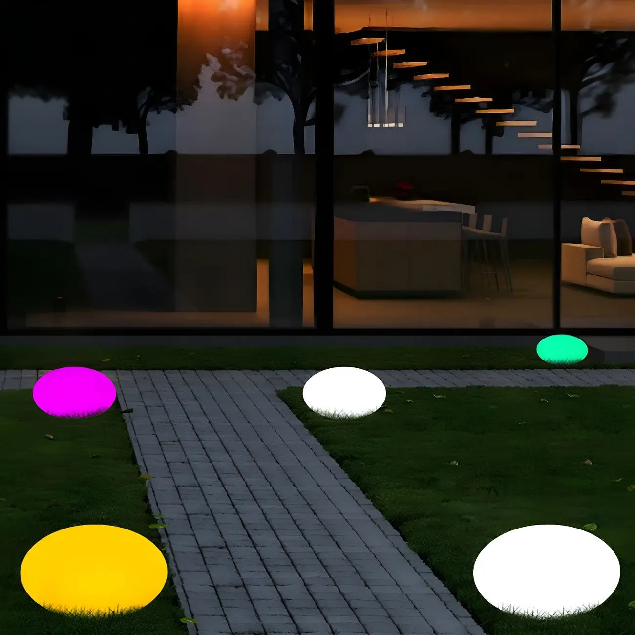 Lampes solaires LED colorées en forme d'œuf pour allée de jardin, idéales pour la décoration extérieure