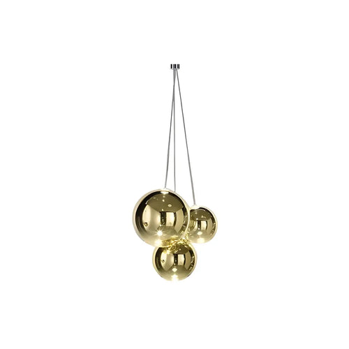 Lustre miniature à 3 lumières LED avec boules en verre et design moderne