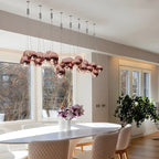 Lustre miniature à 3 lumières LED avec boules en verre et design moderne