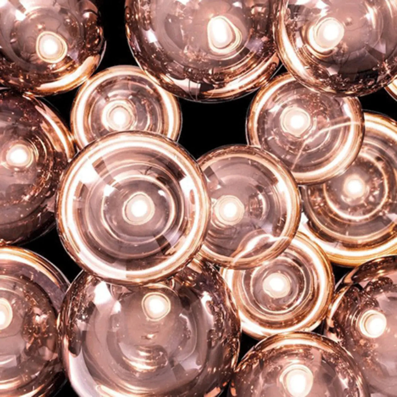 Lustre miniature à 3 lumières LED avec boules en verre et design moderne