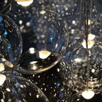 Lustre miniature à 3 lumières LED avec boules en verre et design moderne